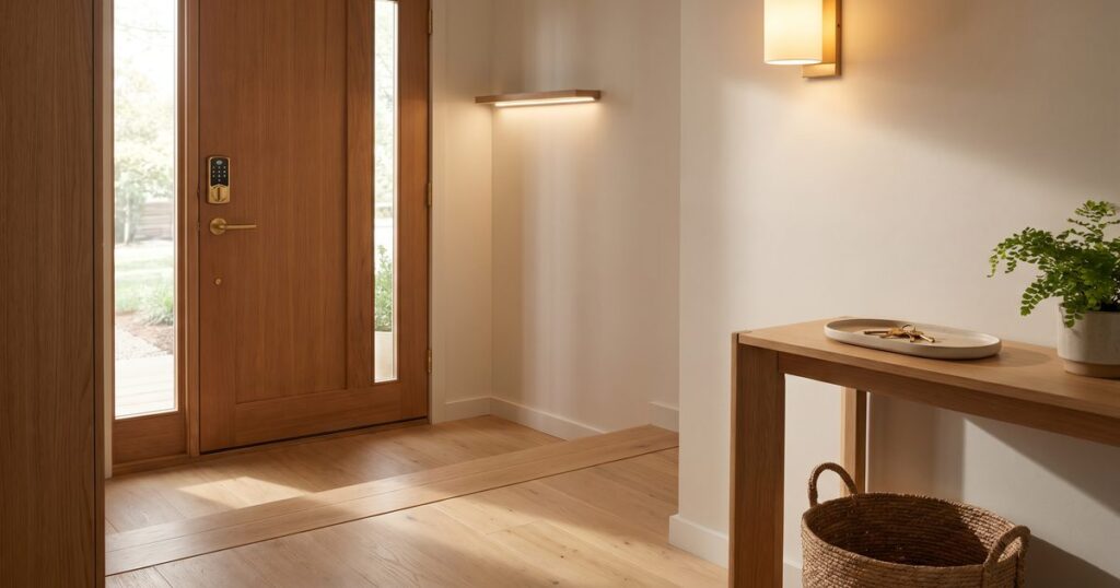 Well-organized entryway with smart home features and good lighting